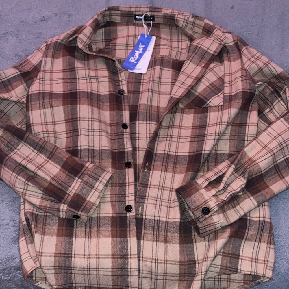 Romwe Brown Flannel